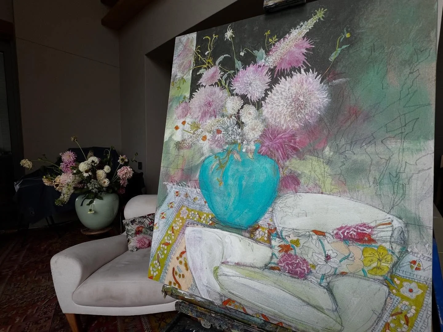 Riaan se dahlias en pynappelblomme