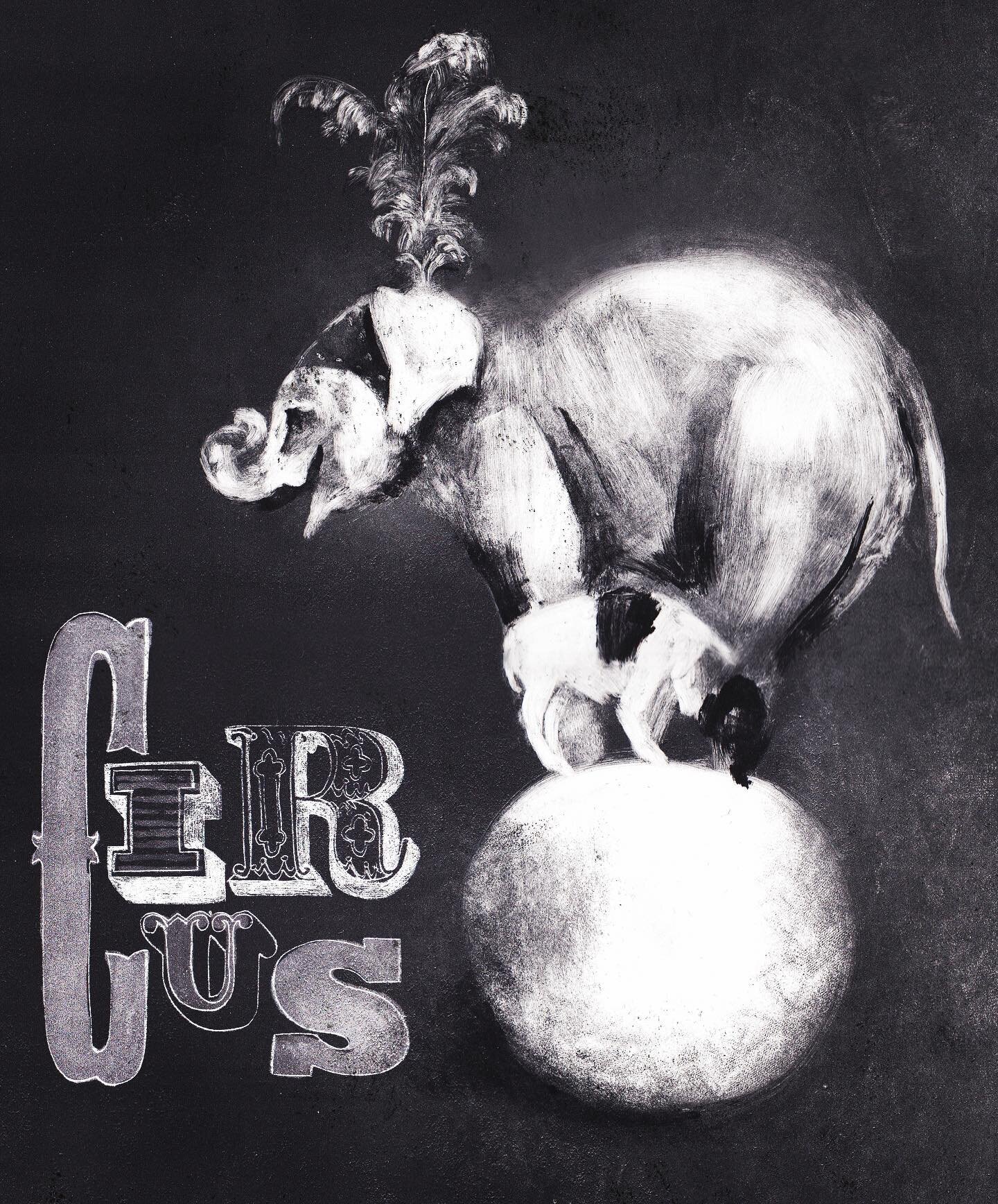 A circus poster from my MA hand in.

Development/ experiment based in a vintage circus photograph. Photographer unknown #vintagecircus #circus #elephant #dog #ball #poster #ink #print #printing #traditionalprinting #monoprint #intaglio #printingpress