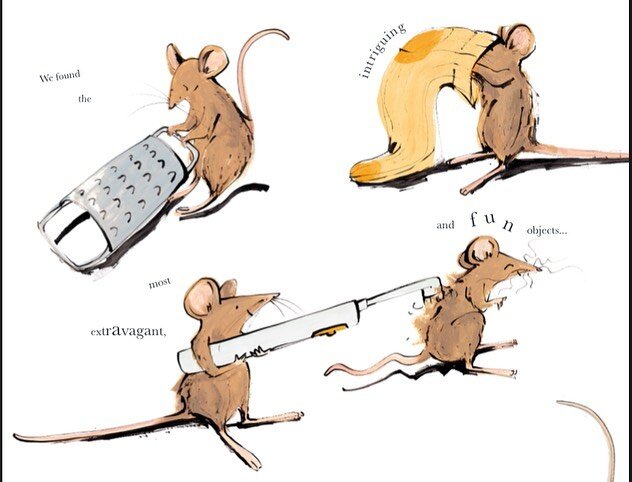 Here my favourite page from my project Unexpected Guests. This was one of the pages that felt &ldquo;right&rdquo; from the very beginning 🐭
What do you think?
.
I am going to use my fav mouse for the @csacbi #yellowchallenge 

#picturebook #children