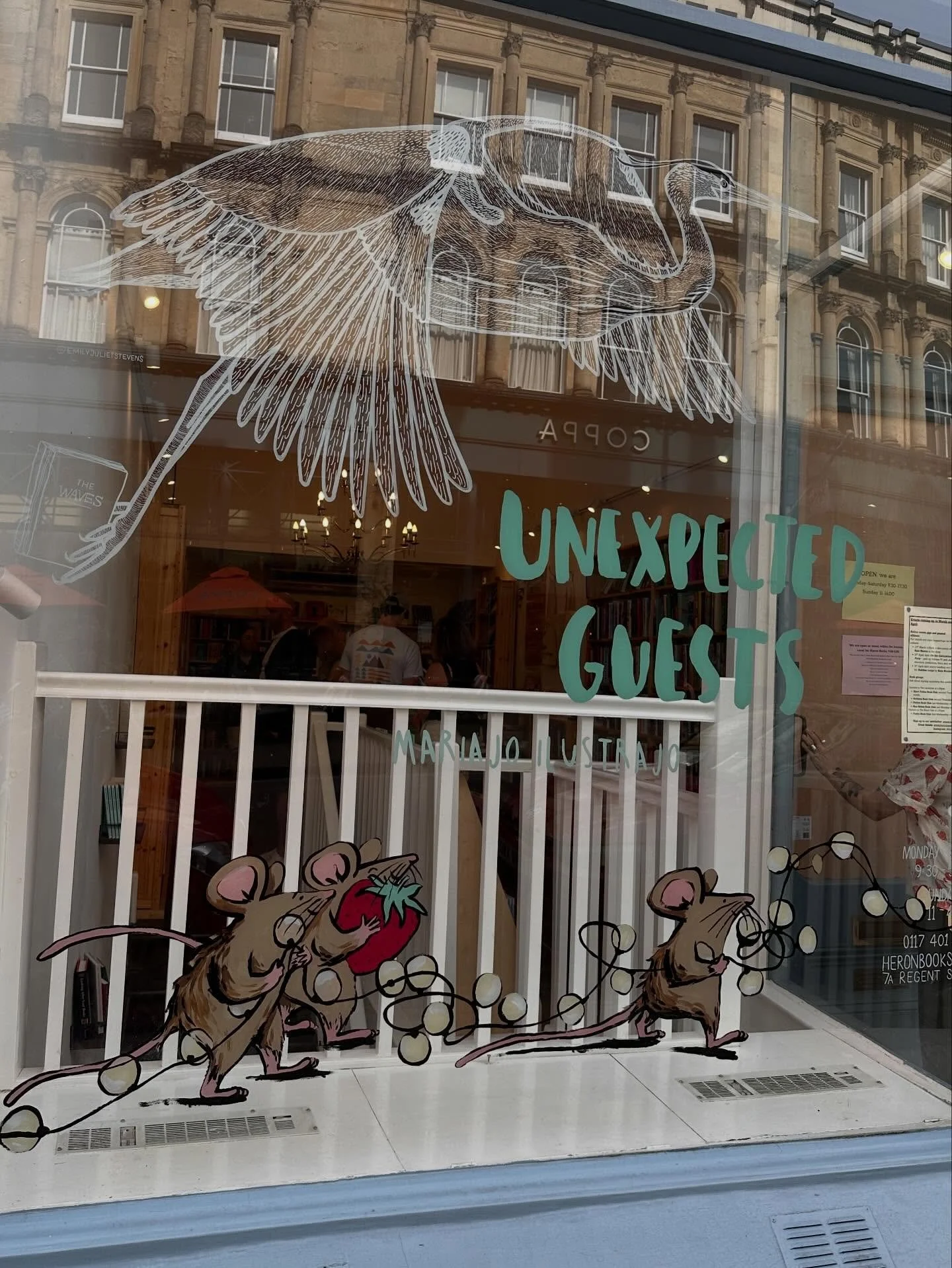 Window #7 at @heronbooksbristol last Sunday! Thank you for having me!

@flcbooks @quartokids #unexpectedguests #picturebook #mariajoilustrajo