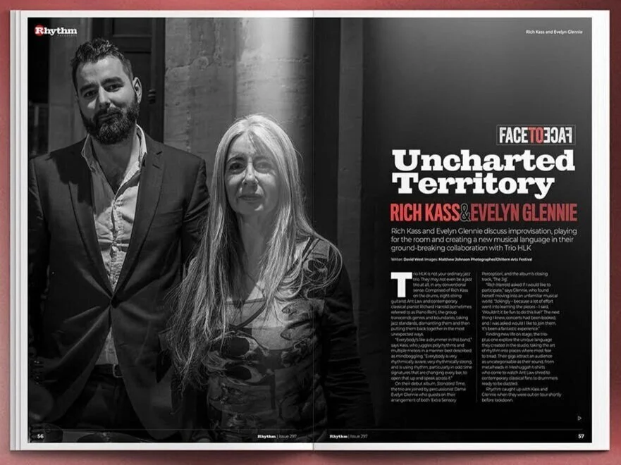 RICH KASS + EVELYN GLENNIE FEATURED IN RHYTHM MAGAZINE