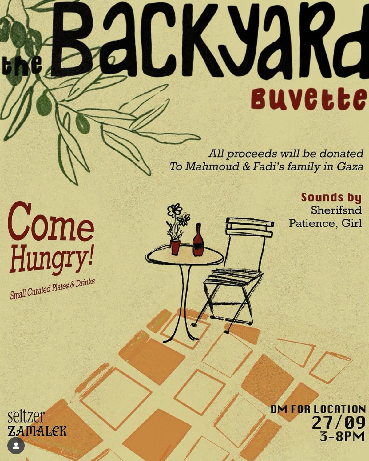 backyard buvette fundraiser palestine
