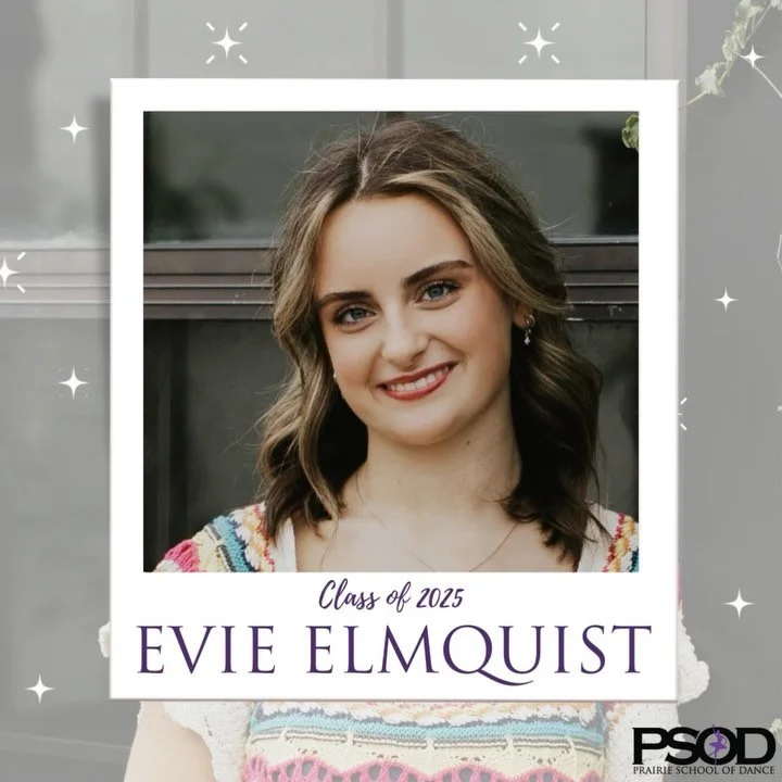 Class of 2️⃣0️⃣2️⃣5️⃣ Senior Spotlight: EVIE ✨

Evie has been dancing at PSOD for 15 years and her favorite genre of dance is Musical Theater! 🎭💃 Her favorite color is ocean blue, and she has the most eclectic playlist&mdash;think showtunes, countr