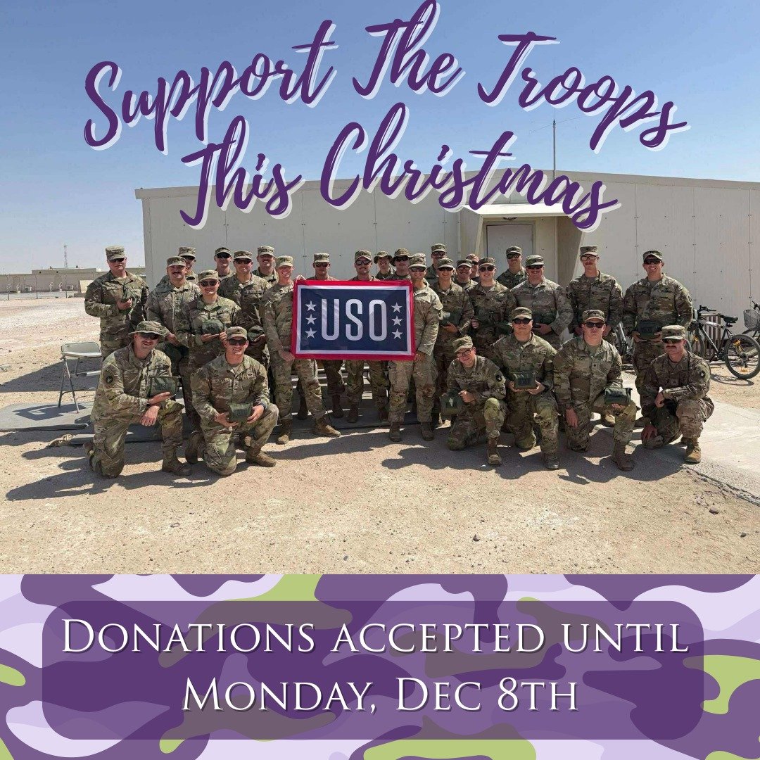 Tomorrow's the last day to drop off items!!! 

Support the Troops This Christmas!
 
We are collecting items for a National Guard unit out of Iowa, many of whom live in Minnesota or have family here. They are currently on a 12-month deployment in Syri