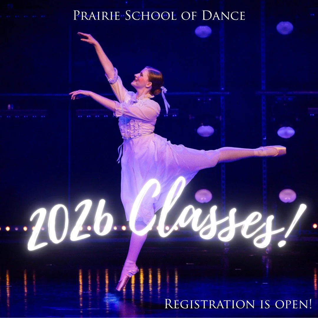 We've added some NEW classes on our schedule for the New Year! Visit PrairieSchoolOfDance.com to see all our class offerings and register today! We can't wait to dance with you! 

#newyear #newclasses #registrationopen #2026classes #dance