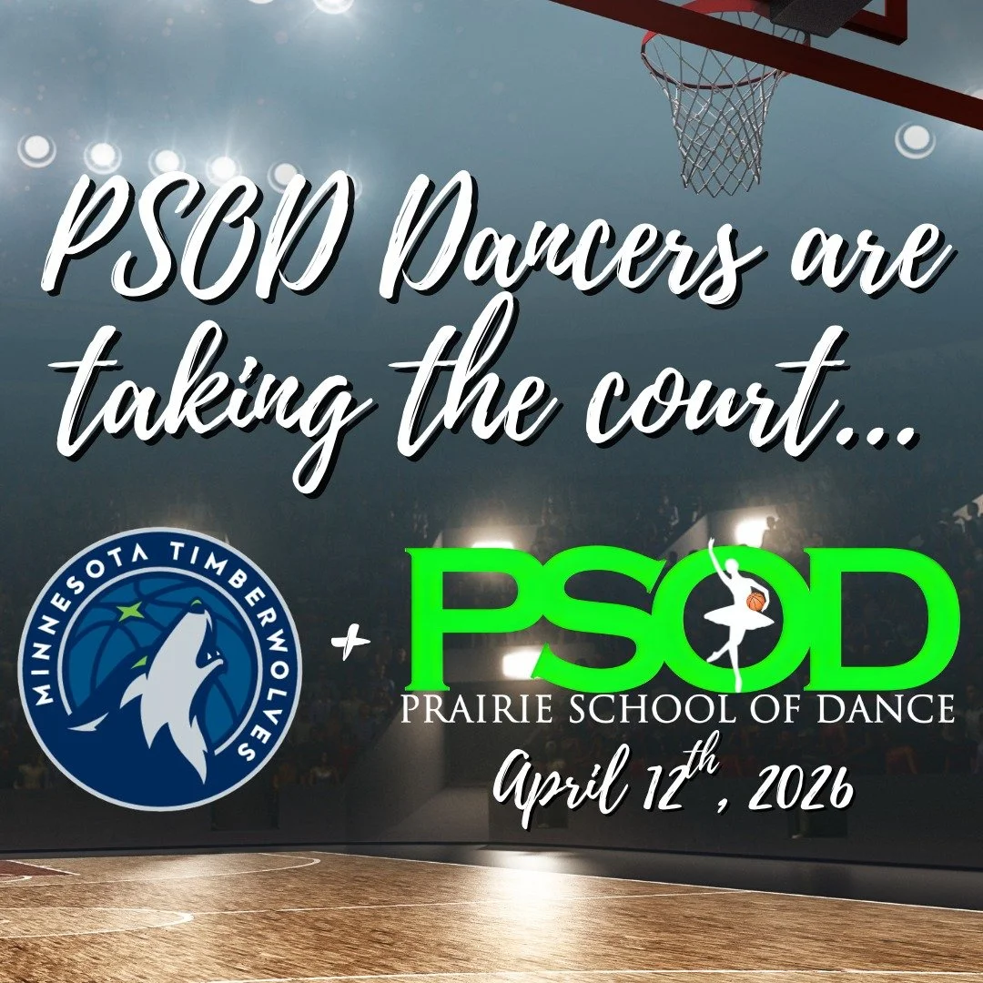 You&rsquo;re invited!

Prairie School of Dance is headed to the MN Timberwolves game, and our PA Jazz 8 dancers will be performing in the pre-show performance!

Join us for Timberwolves vs. Pelicans on Sunday, April 12, with tip-off at 7:30 PM and th