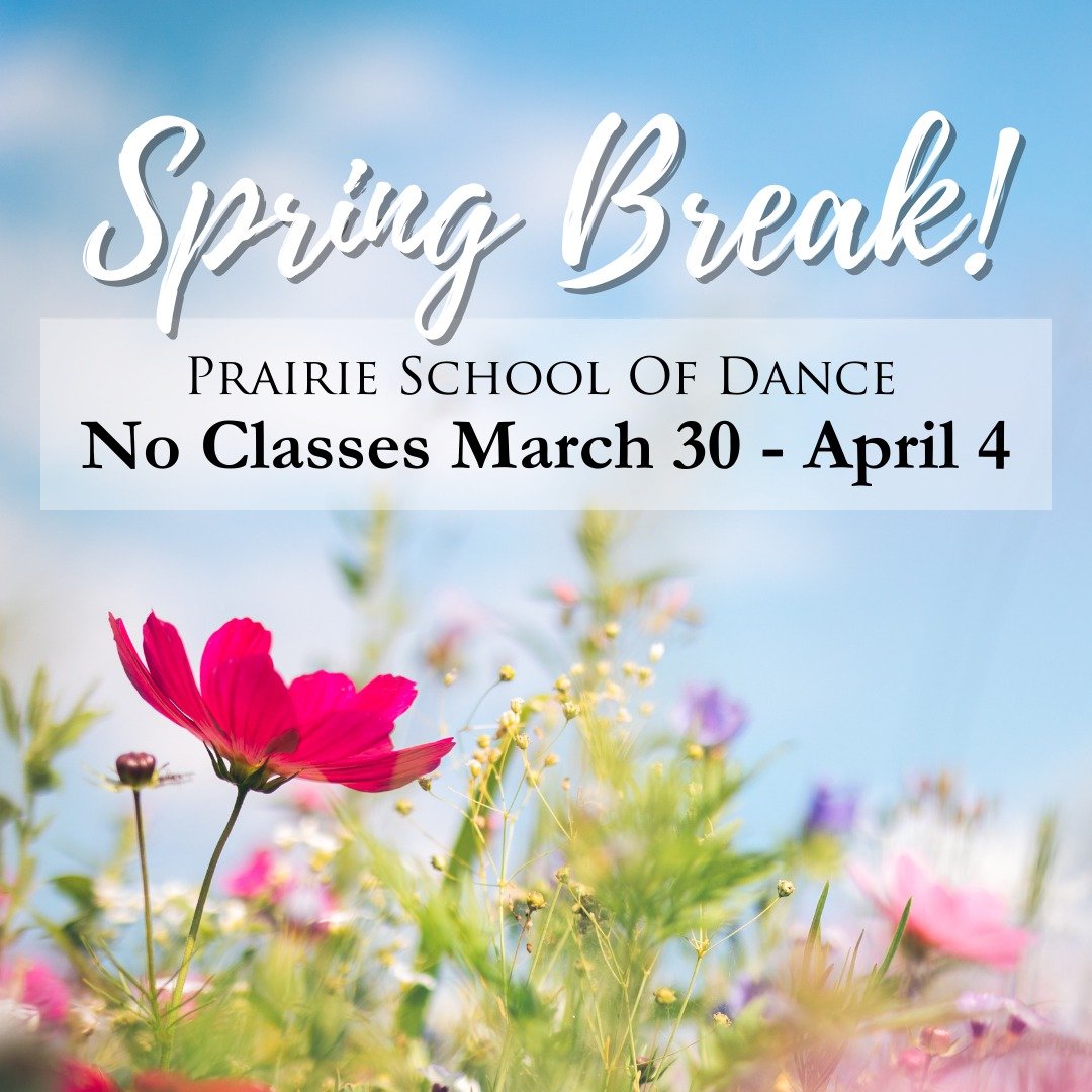 Next week PSOD will be on Spring Break! There will be no regularity scheduled classes Monday, March 30th - Saturday, April 4th. We hope you can get outside and enjoy the warming weather! 

#springbreak #psodproud #dance #danceclass #spring