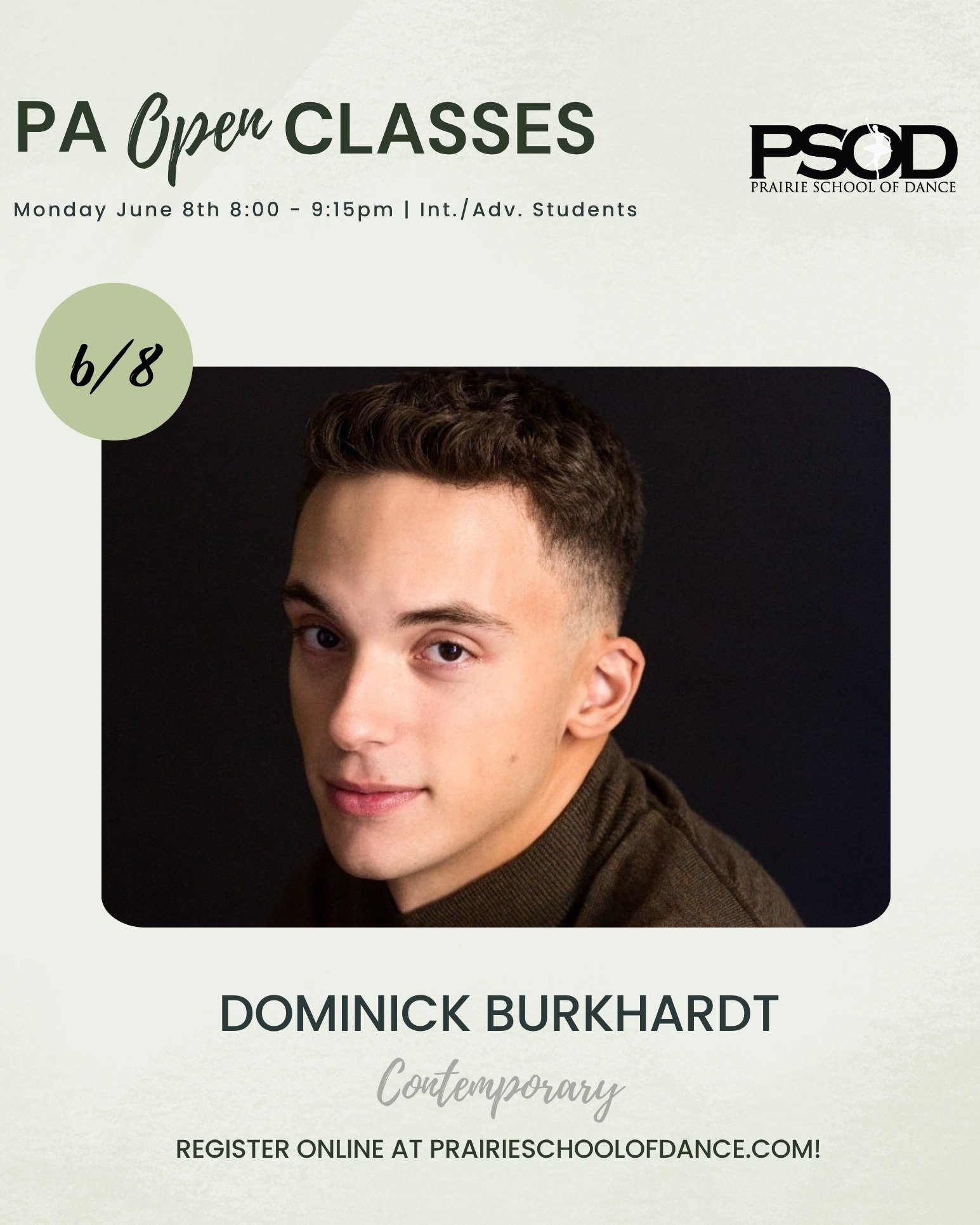 ☀️PA Summer Open Classes start  on Monday, June 8th!☀️

Meet guest teacher, Dominick Burkhardt! 

Dominick discovered his passion for the arts early in life, growing up in his mother&rsquo;s dance studio. He trained extensively in all styles of dance