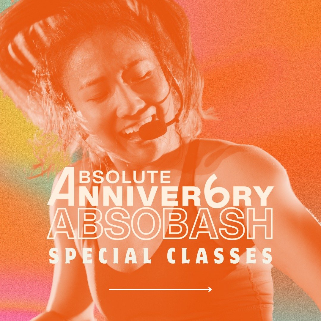 Excited for our Absobash celebrations? Here's a sneak peek of what we have in store on 27 Apr at our i12 Katong studio!

Our Anniver6ry cycle classes feature 6 different class types:

Speed
✨ As its name suggests, you will be treated to high cadence.