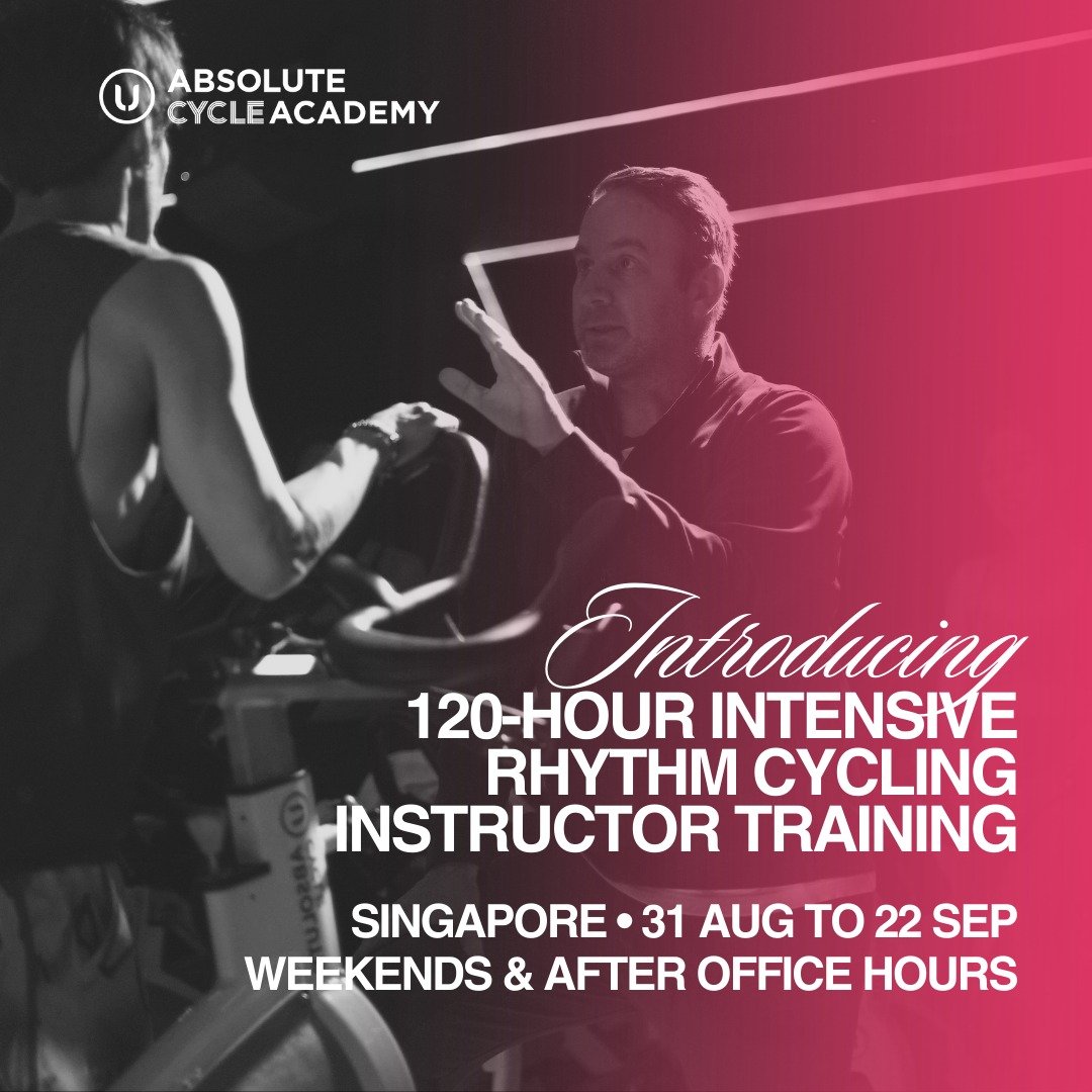 Our August 2024 intake for Absolute Academy&rsquo;s Rhythm Cycling Instructor Training is now open for registration!

Be trained with renowned experts in the rhythm cycling industry with over 20 years of experience.

Are you next? If you are looking 