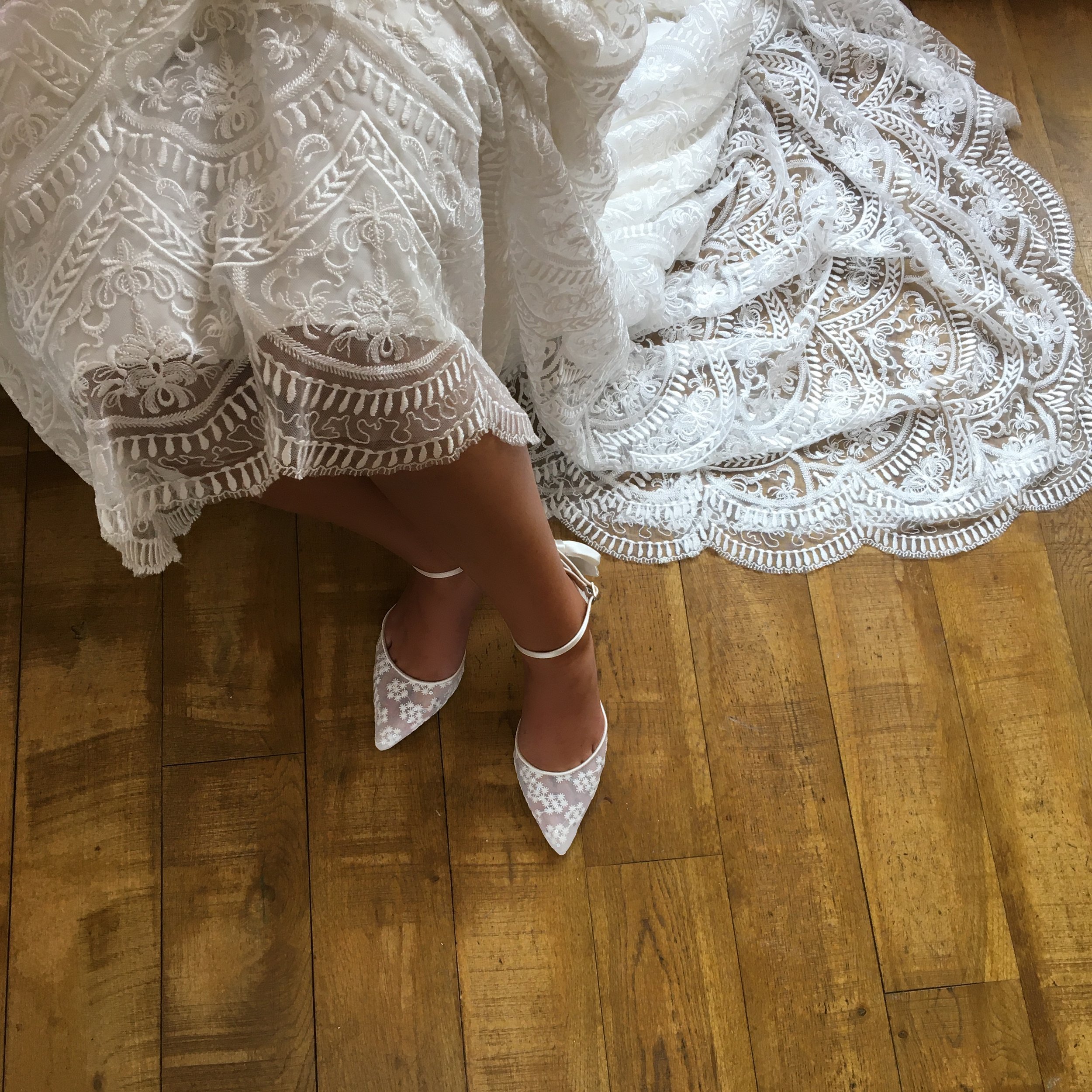 Florence- lace and satin bridal shoe from Perfect Bridal Company