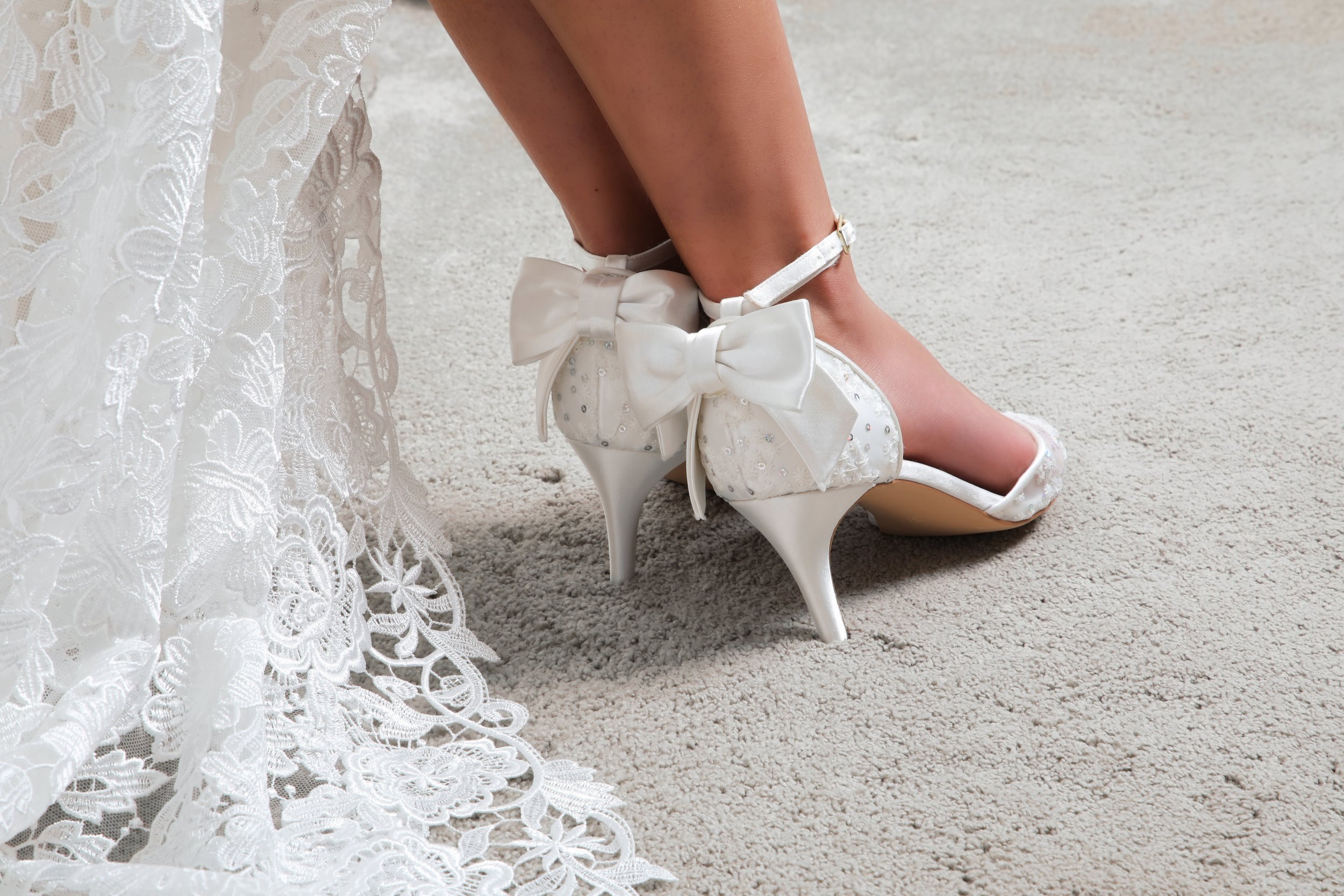 Florence- lace and satin bridal shoe from Perfect Bridal Company
