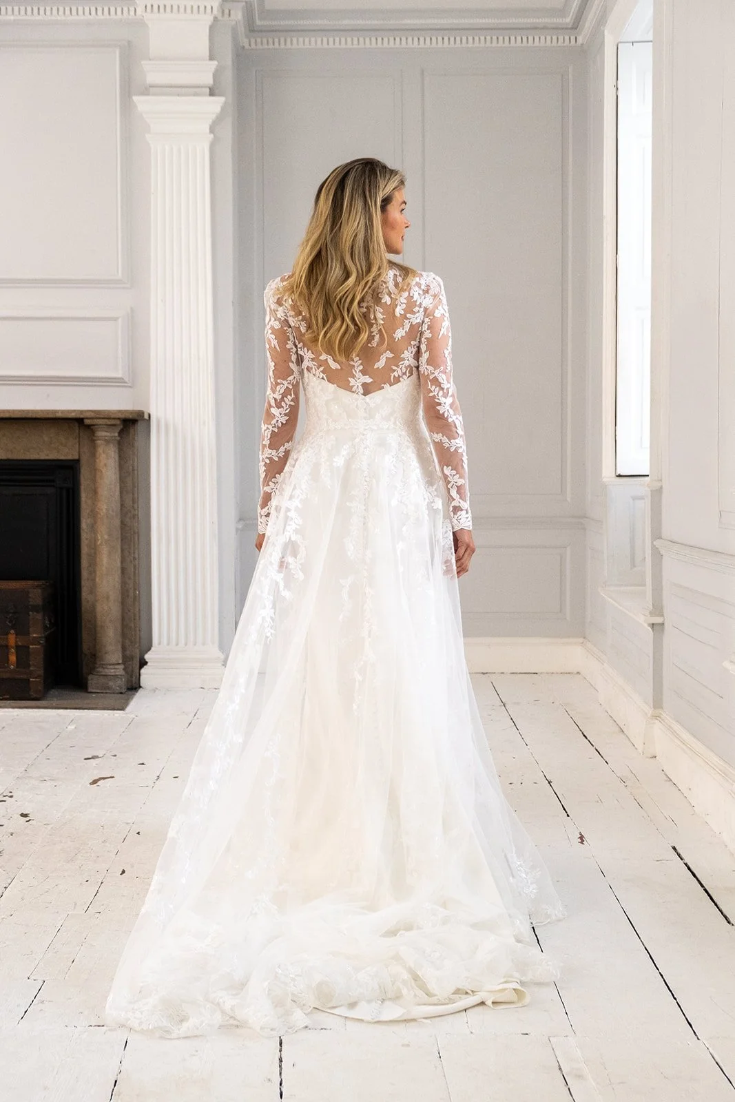 Ash shown with Full length lace coat-Cedar 