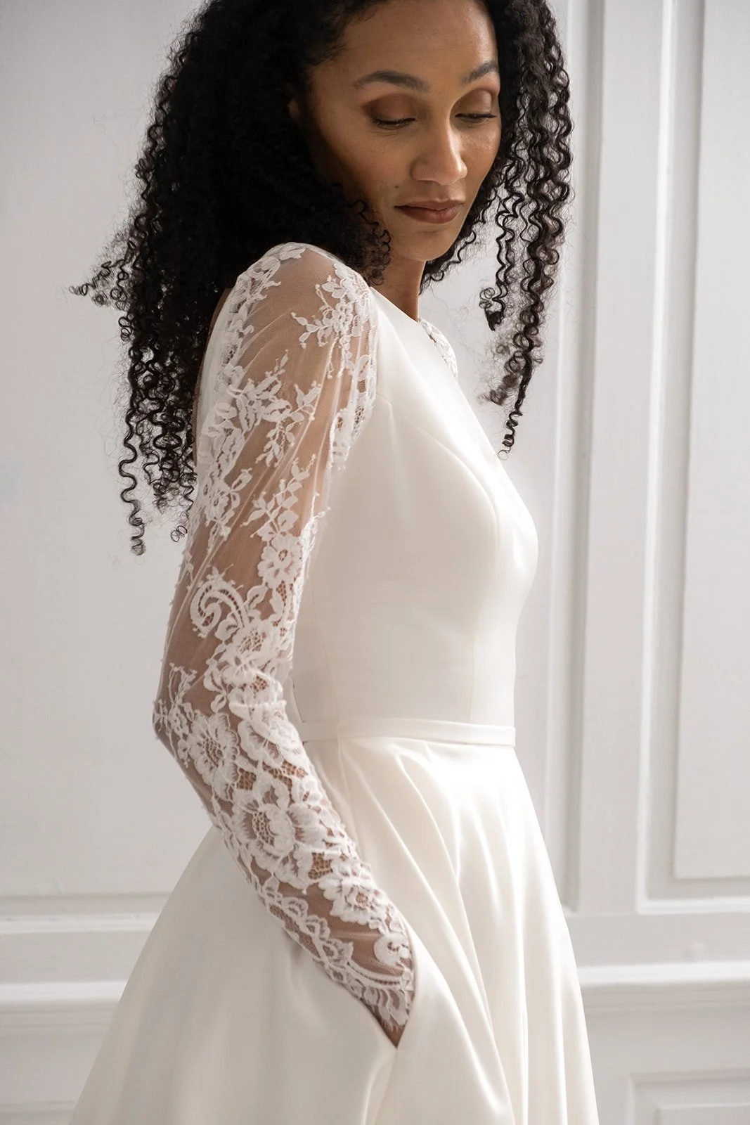 Catherine with Allegra lace sleeves