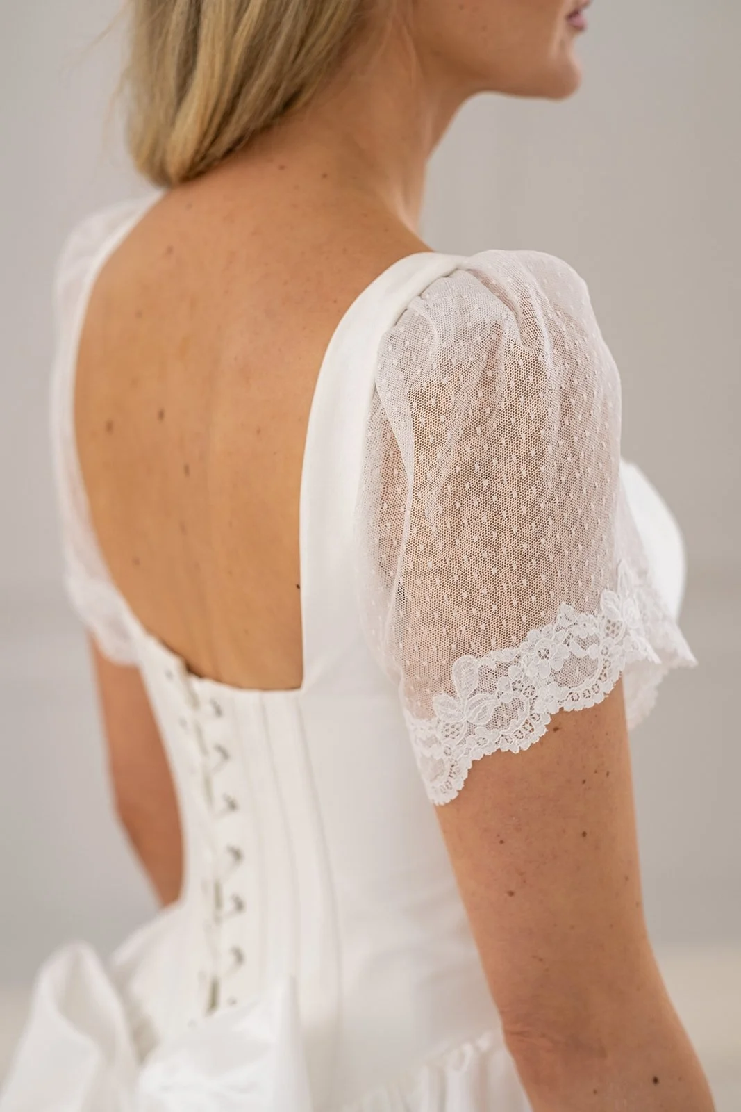 The Aspen dress - From 'When You Know...' with Cluny lace puff sleeve