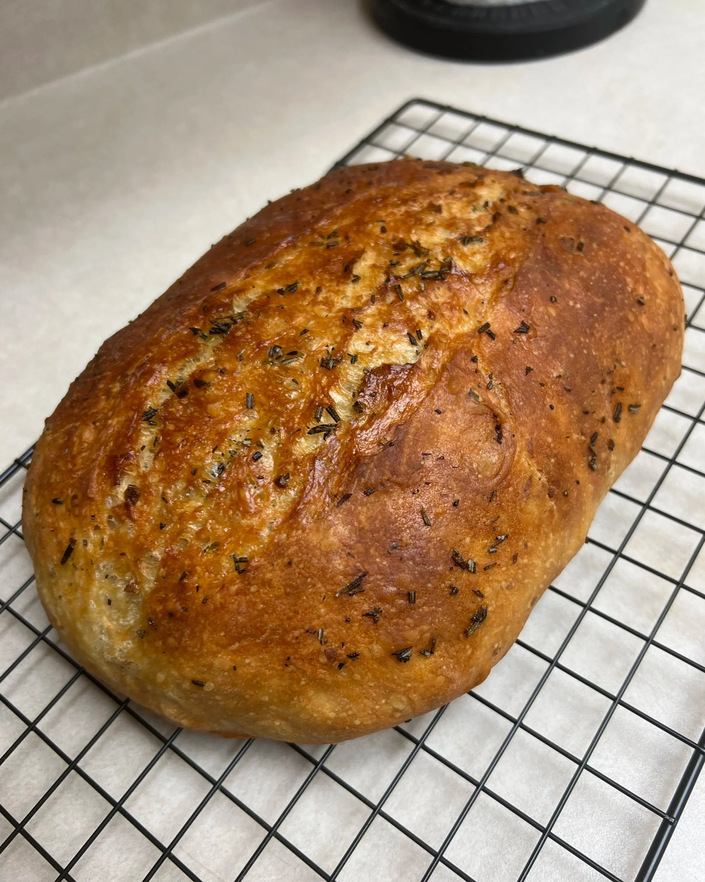 Rosemary & Roasted Garlic Artisan Bread  (Medium Oval)