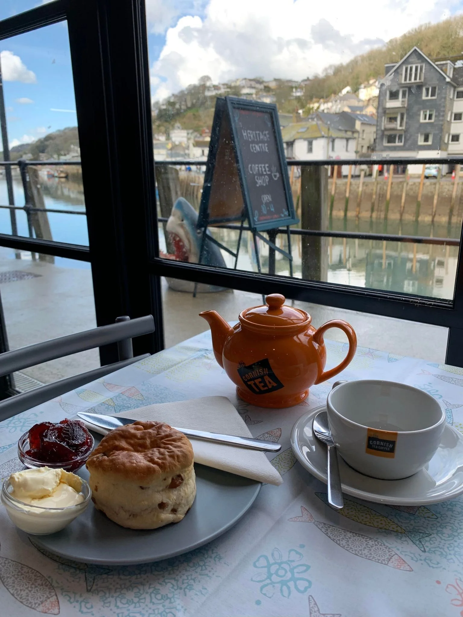 Delicious coffee and cake with a river view... — Looe Harbour Heritage Centre