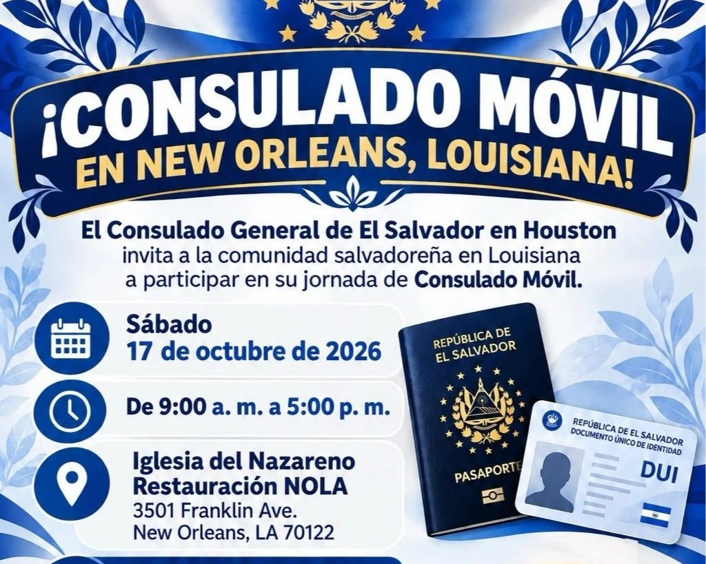 Salvadoran Mobile Consulate Coming to New Orleans October 17