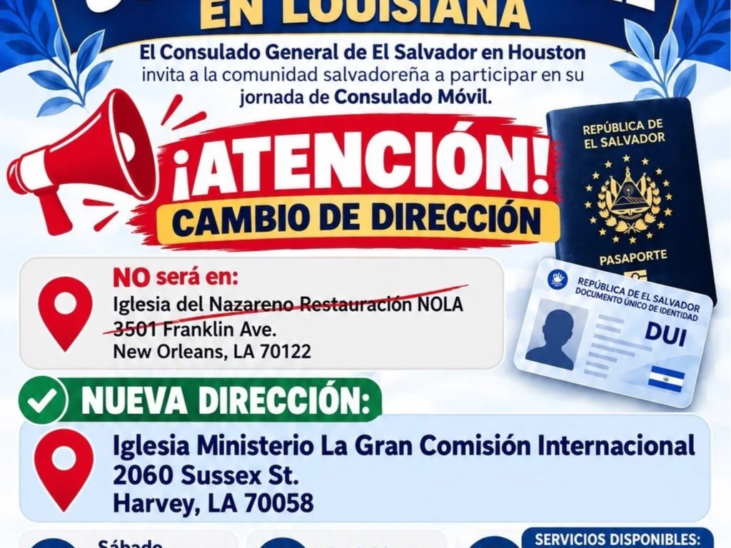 Location Update: Salvadoran Mobile Consulate in Harvey October 17