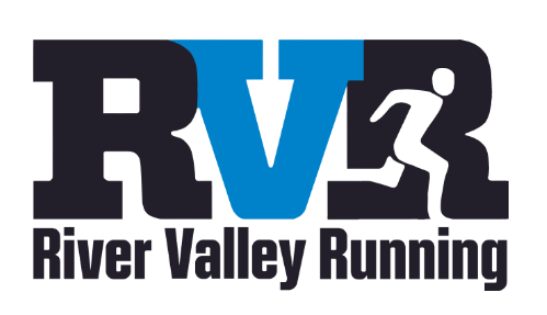 River Valley Running logo with large 'RV' and a running figure.