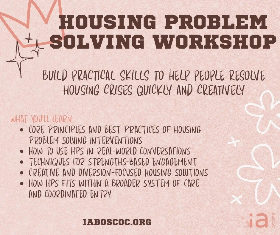 Our Housing Problem Solving Workshop is designed to build practical skills you can use right away. 

You&rsquo;ll learn how to lead effective, person-centered conversations, think creatively about housing options, and navigate differences to help peo