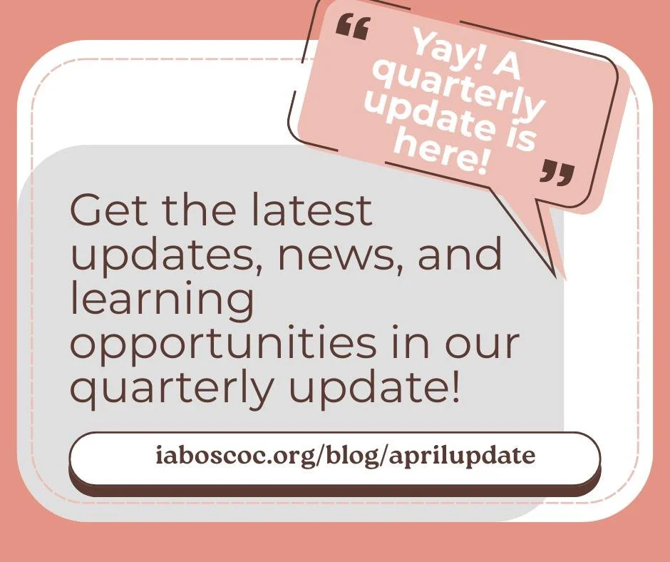 Our quarterly update is here! Check out our blog to find the latest updates. Wishing this had come directly to your inbox? You can find our mailing list sign up there too! 

iaboscoc.org/blog/aprilupdate