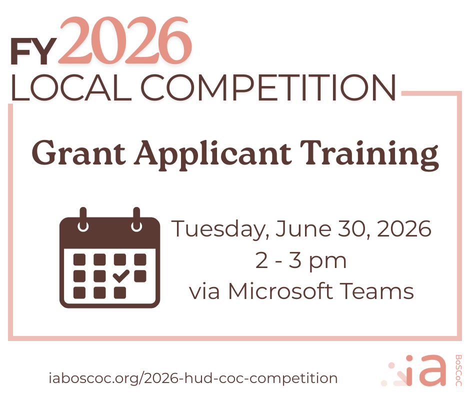 FY26 - Grant Applicant Training - IA BoS CoC Local Competition