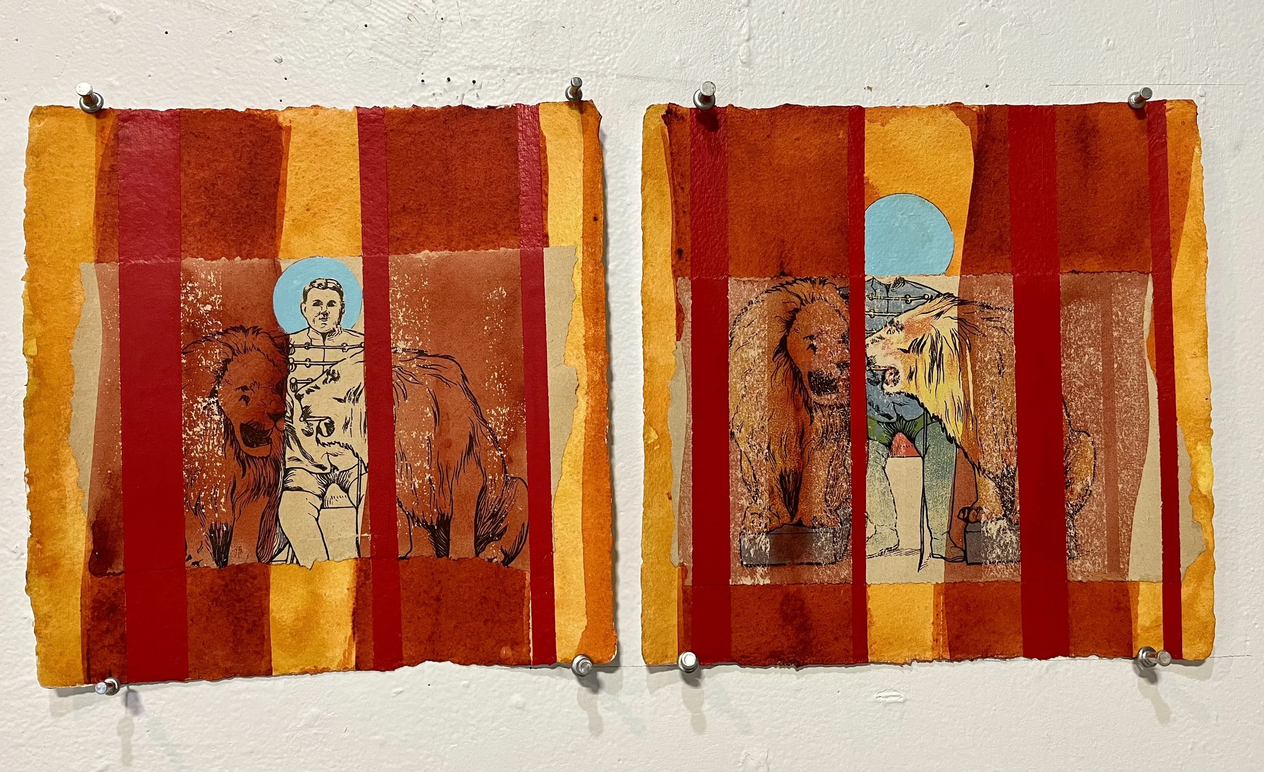 mmoore_saalfield series, lion tamer_ collage, watercolor,acrylic.jpeg