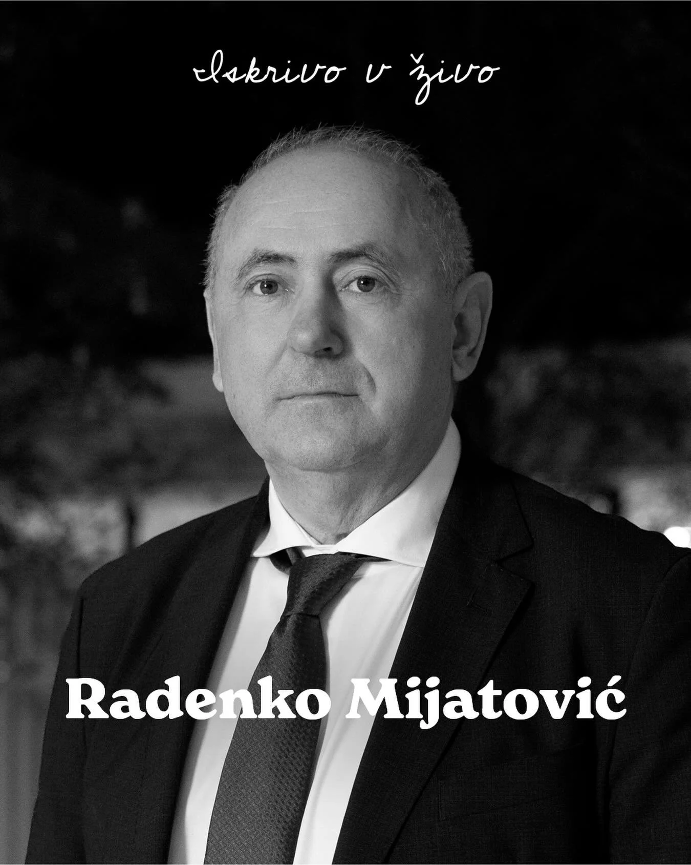 𝓘𝓼𝓴𝓻𝓲𝓿𝓸 𝓿 ž𝓲𝓿𝓸

⚽ Z nami bo tudi Radenko Mijatović &ndash; nekdanji nogometa&scaron;, danes predsednik Nogometne zveze Slovenije in eden ključnih ljudi slovenskega nogometa.
Skupaj z Miranom Pavlinom bosta na &Scaron;krabčevi domačiji odpr