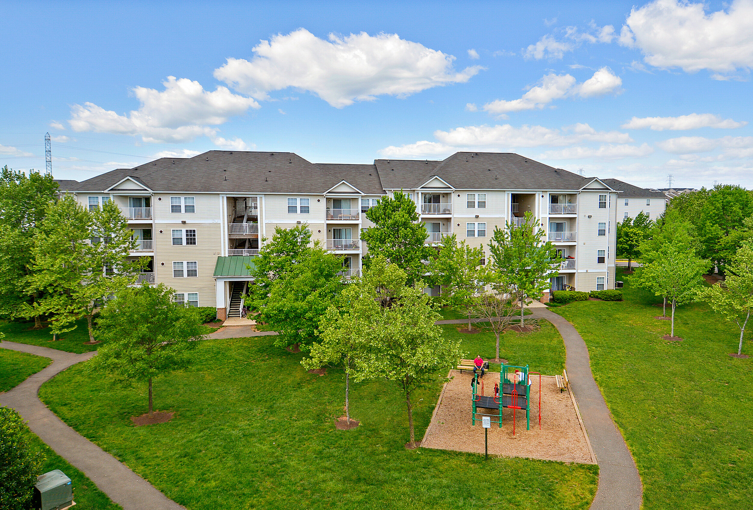  Community greenspace at Ashburn Meadows Apartments low-income housing community. 