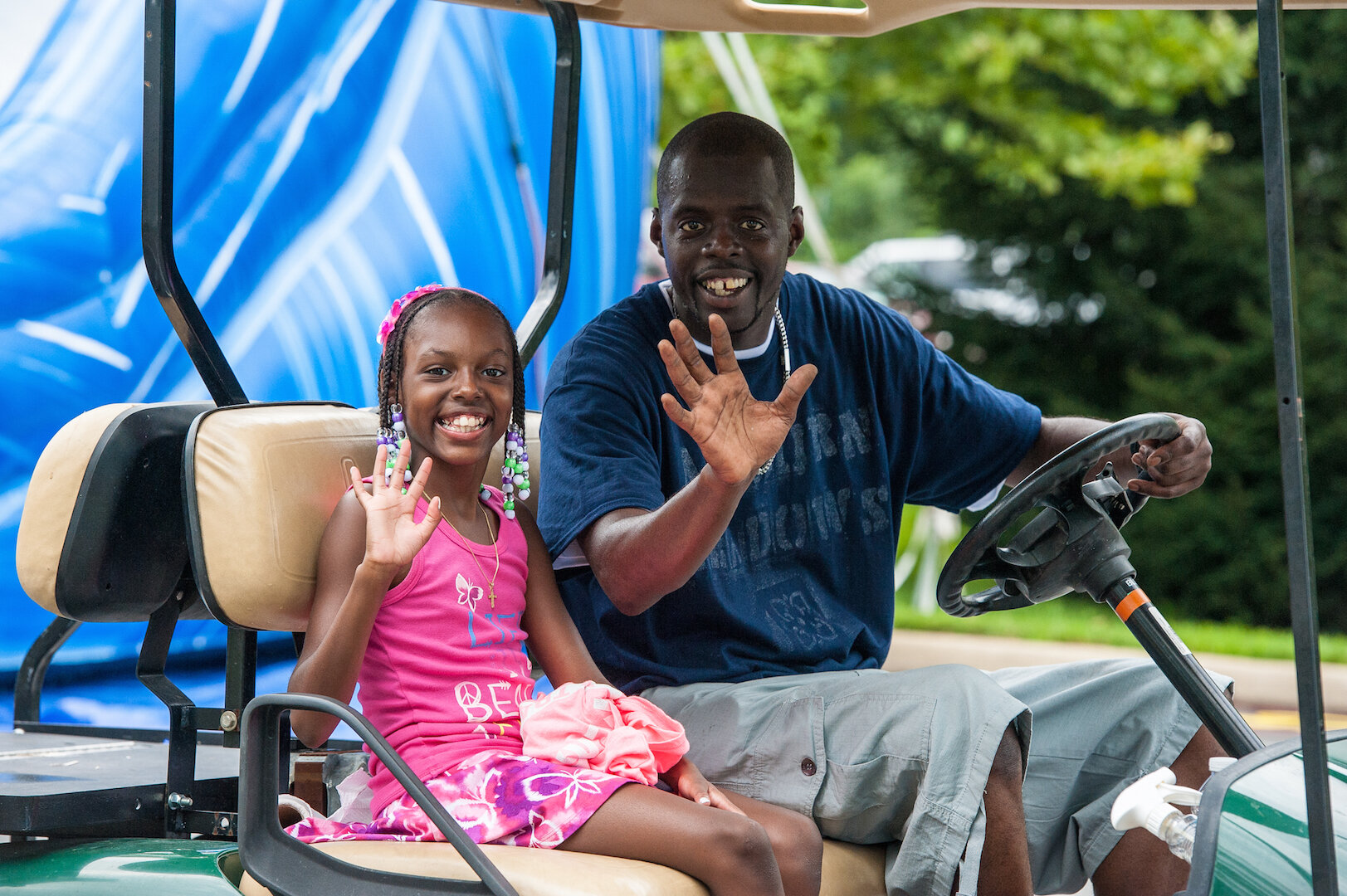 A father and daughter enjoying an Ashburn Meadows community event. 
