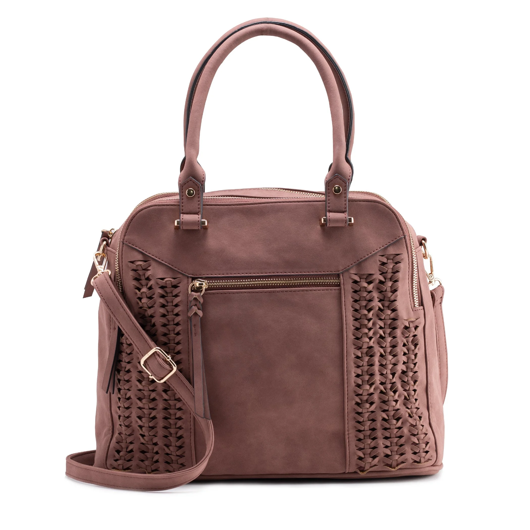 LOGAN SATCHEL BRICK VELVET
