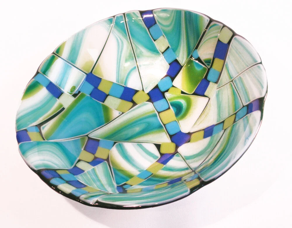 Green and Teal Mosaic Bowl 1.jpg
