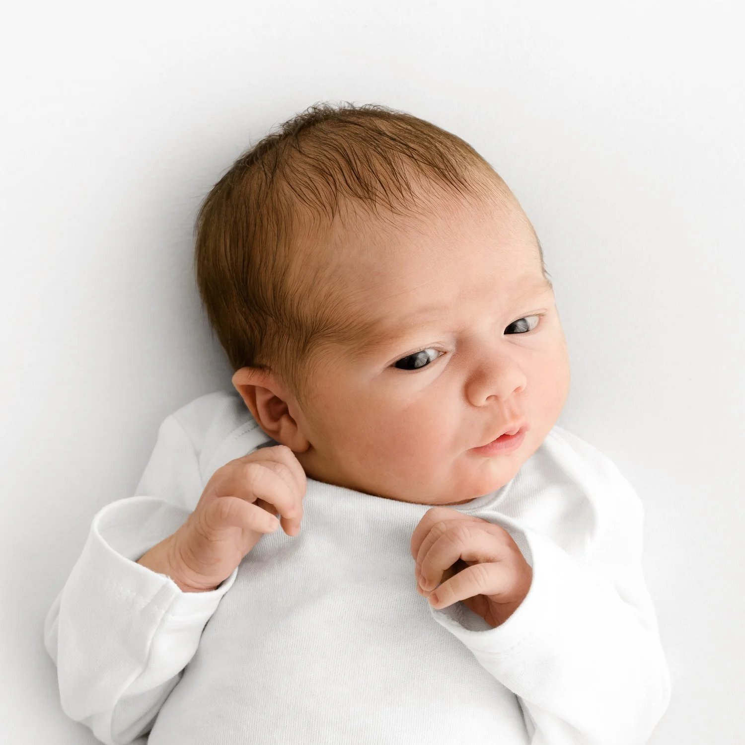 Newborn baby portrait in calm Dundee studio