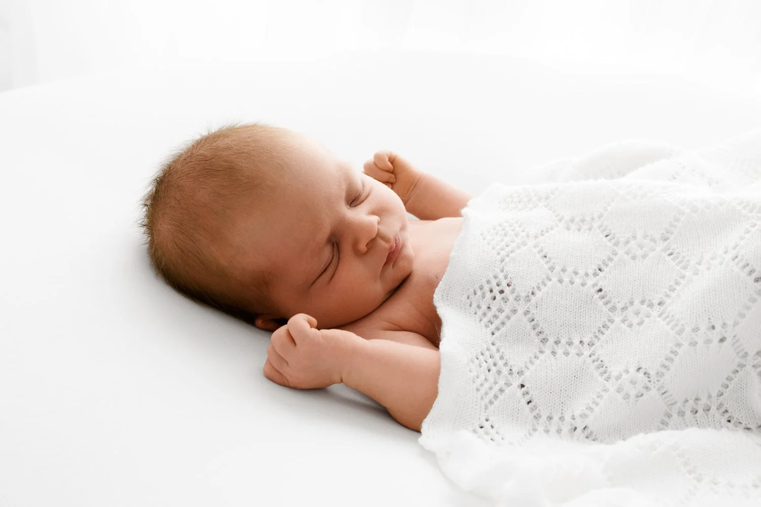 22 day old sleeping newborn baby photographed at Mabel and Moose studio Dundee