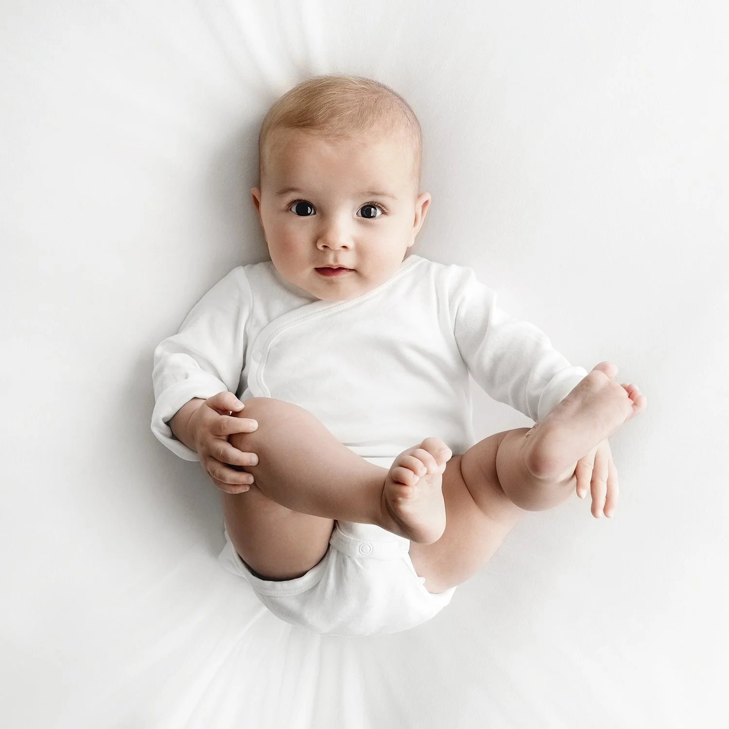 Older baby portrait in natural light at Dundee studio