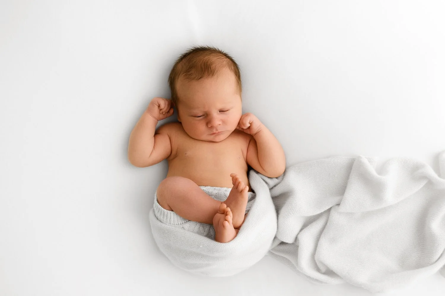 sleeping 14 day old newborn baby at Mabel and Moose studio Monifieth Dundee