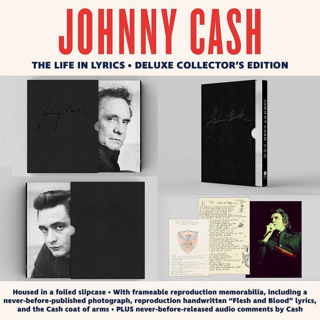 Johnny Cash: The Life In Lyrics Hardback Edition and Deluxe Collector&rsquo;s Edition will be published this November 🖤 Featuring lyrics, handwritten notes, and rare photos that celebrate the life and legacy of the Man In Black. 
&nbsp;
The deluxe c