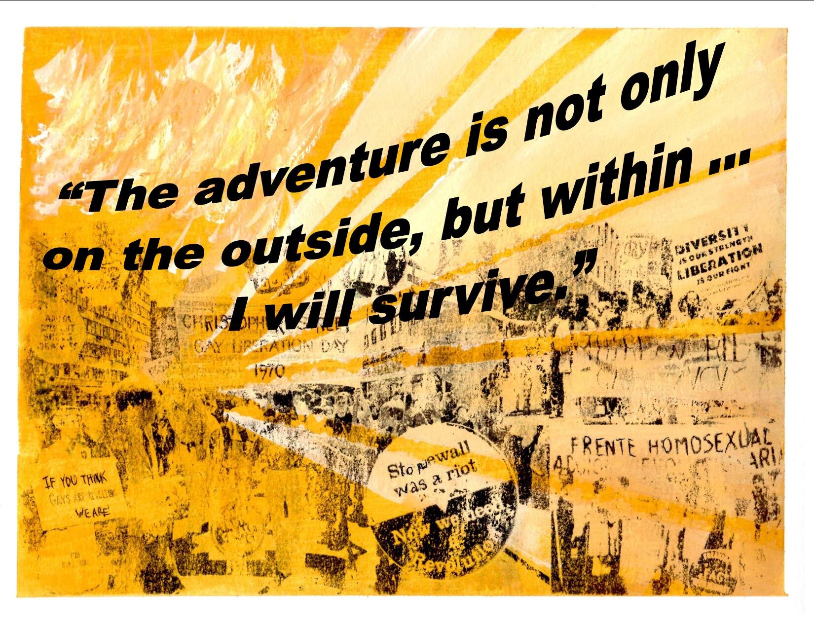 This piece attempts to embody a compilation of feelings and reminisces faced by the artist brought upon by the 2020 shelter-in-place. Gouache and a blending pen (to transfer photocopy images) were used to give a faded sense of the past, centering th