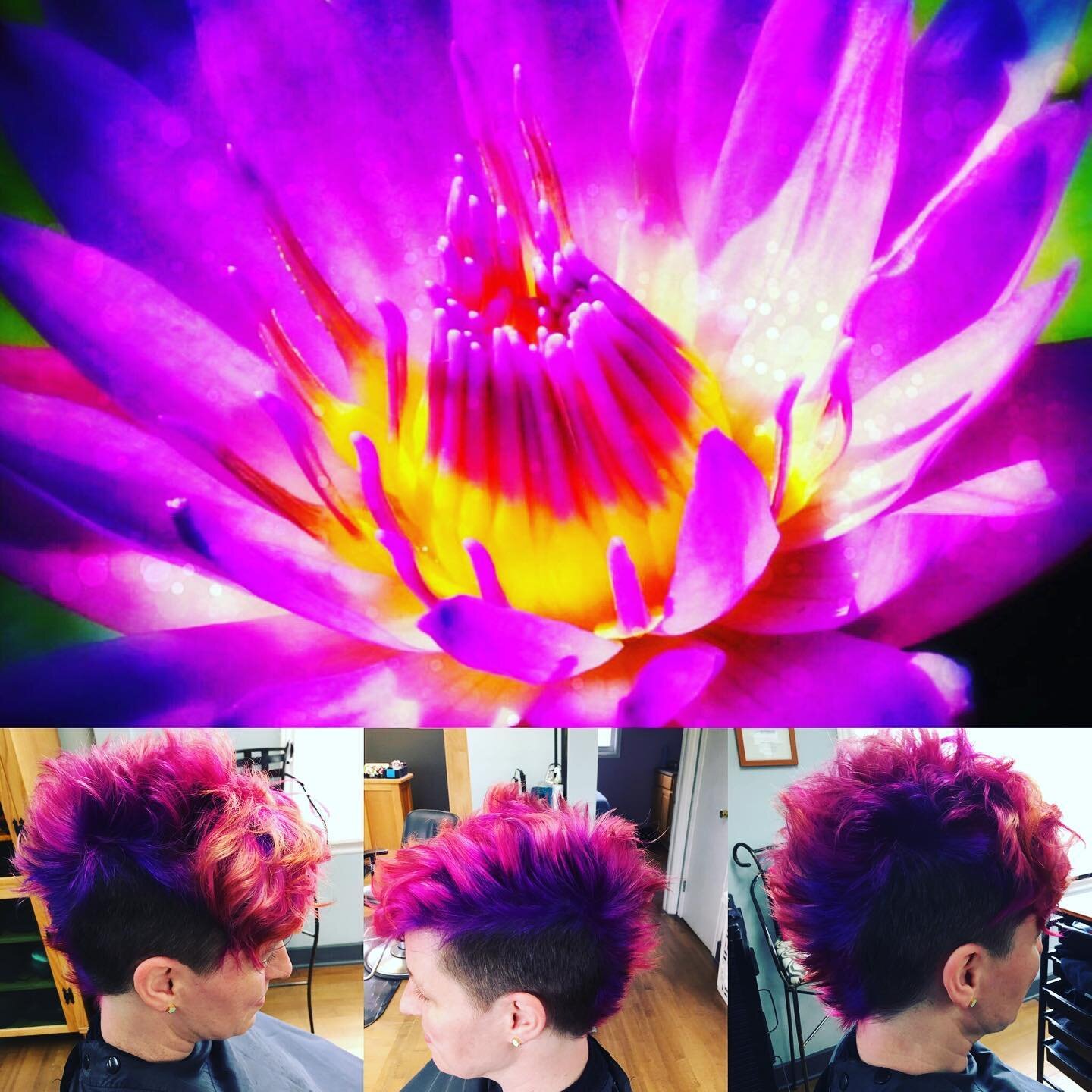 sometime you just get to have loads of fun at work and use nature to inspire creativity #inspiration #lotusflower #lovewhatido #iamahairstylist #lovecolour #fashioncolor