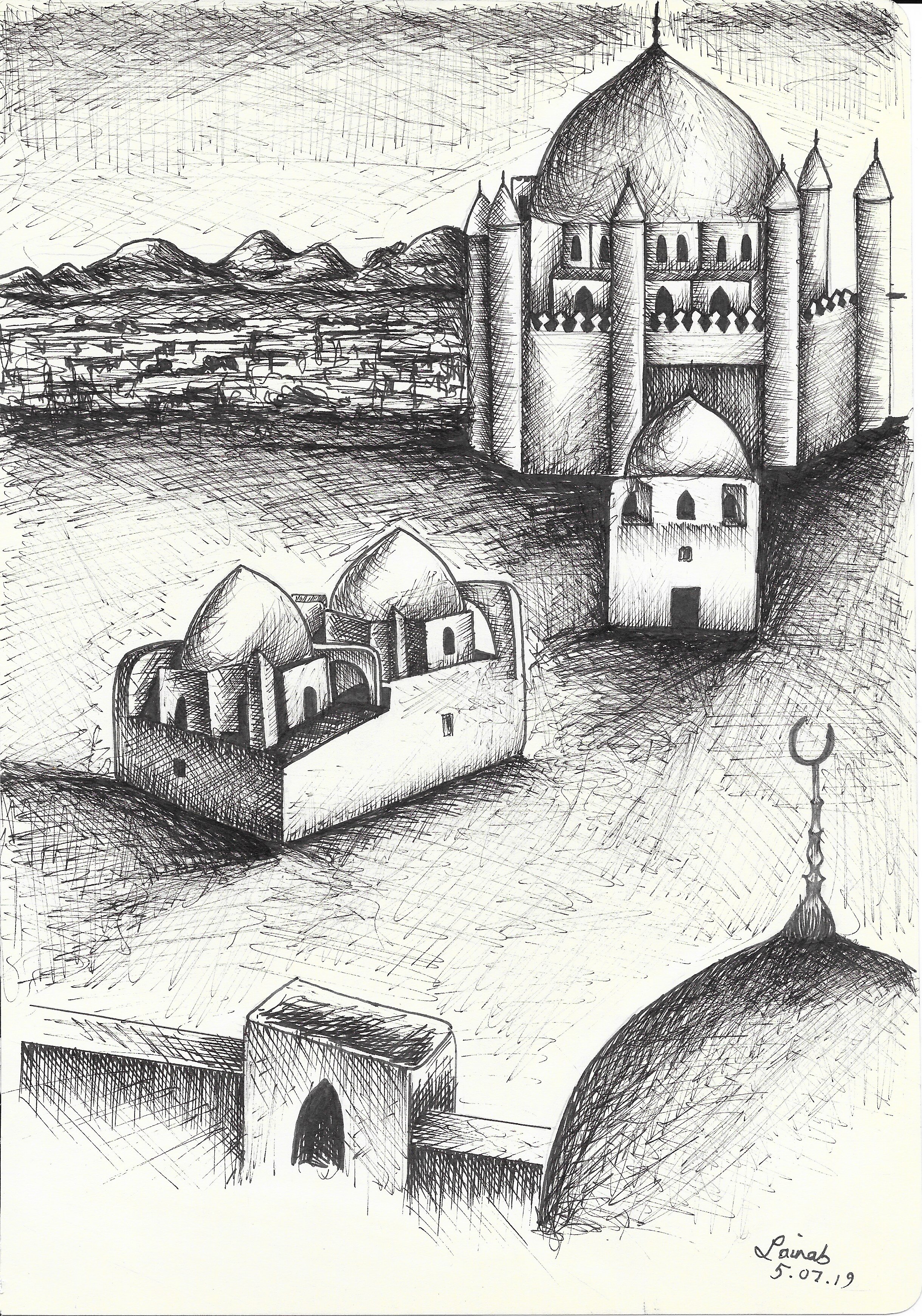 Jannat Al Baqi' - Ink on paper - A4