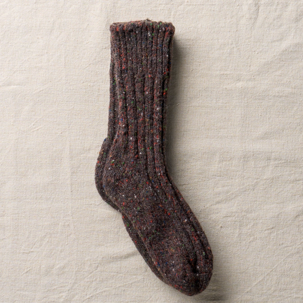 Yahae | Recycled Wool Low Gauge Socks｜Brown
