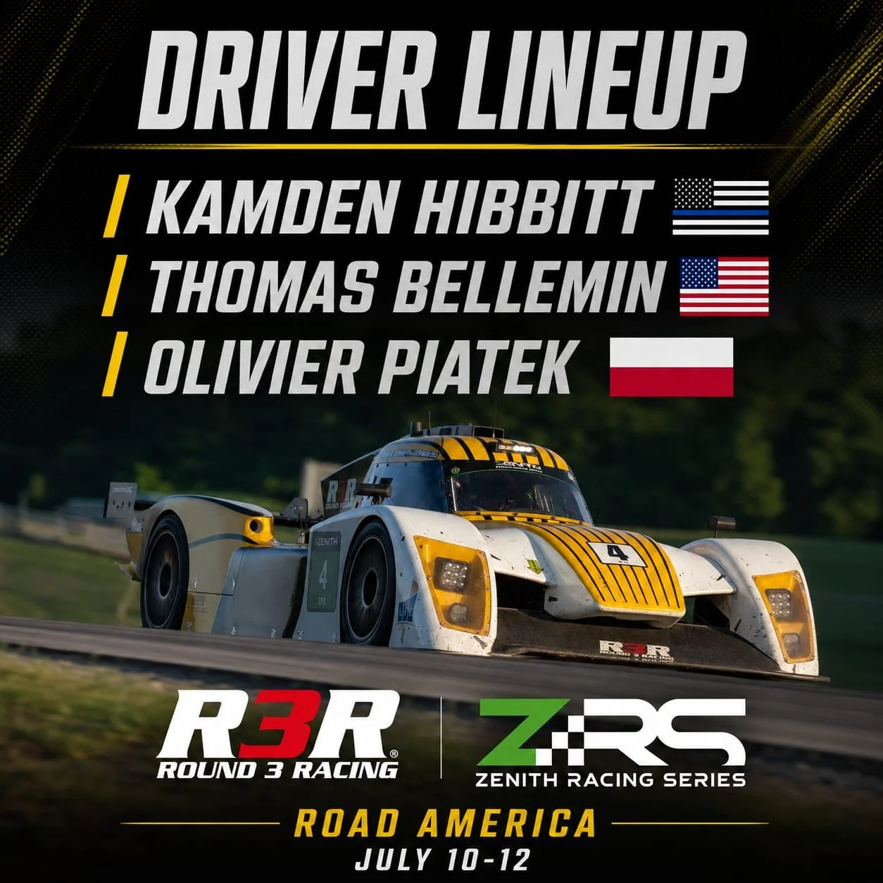 Race Week at Road America with @zenith_racingseries 

Let's go get 'em boys!

@sebeco_race_cars @roadamerica 
#Round3Racing #r3r #enduranceracing 
#ZenithRacingSeries #NP01