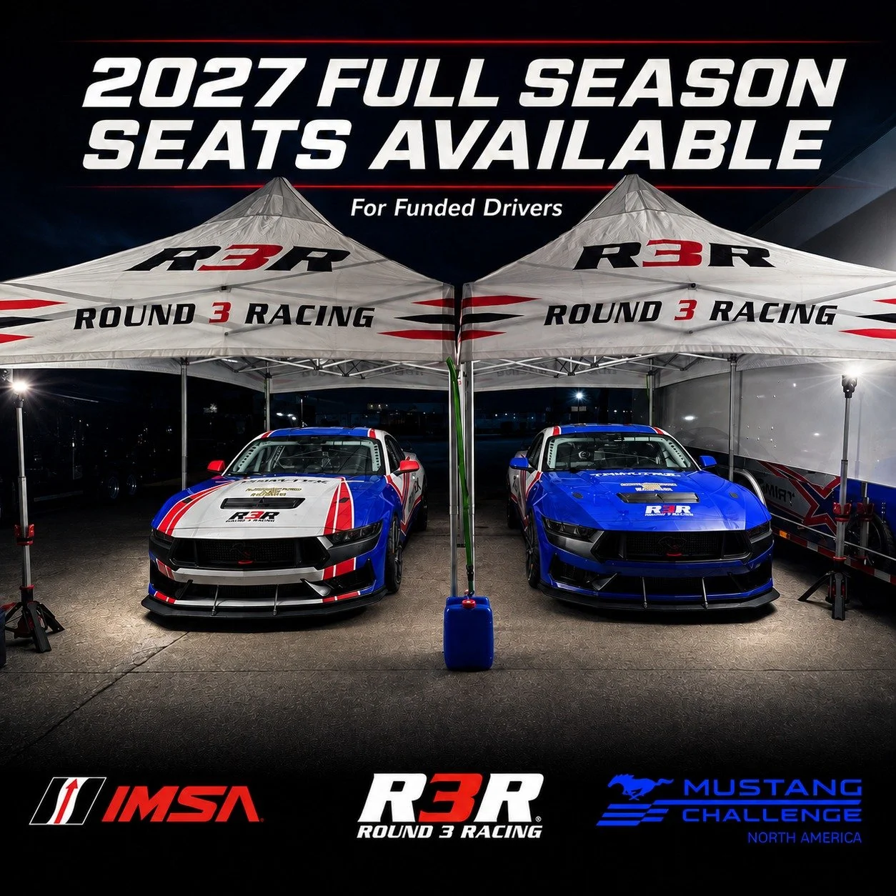 R3R is currently filling our full season roster for 2027 @mustangchallengena. Funded drivers who want to race in @imsa_racing with big crowds and great competition, please send us a DM, email, or call to discuss options.

Extensive racing experience 
