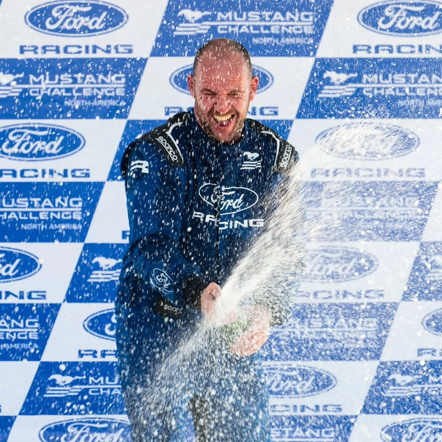 This sums up the weekend. @ognycview swept the @mustangchallengena wins at VIR, making him undefeated in his 4 IMSA races. Amazing! 

@coleloftsgard won race 1 on Saturday and was leading in race 2 when contact sent him off track. He battled back wit