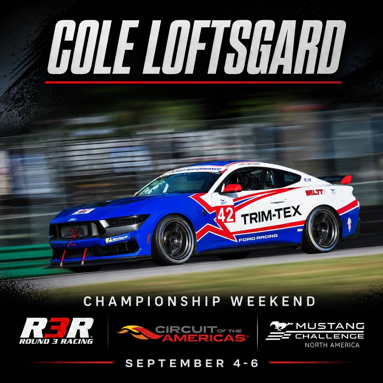 Championship weekend. It all comes down to this. 

Two races left in the 2026 @fordracing @mustangchallengena season. @coleloftsgard enters the event with 170 point lead over his closest competitor. But these races offer big points scoring opportunit