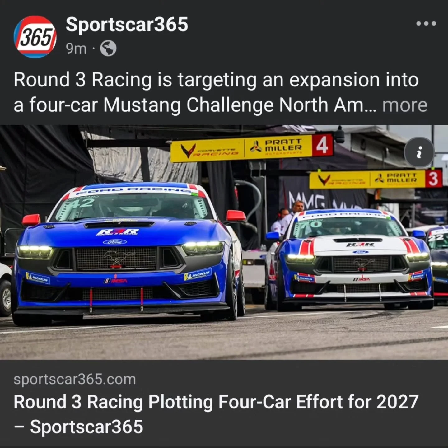 Check out the article today from @sportscar365 about our expended @mustangchallengena effort in 2027. We're going for a championship repeat and a Legends championship too.