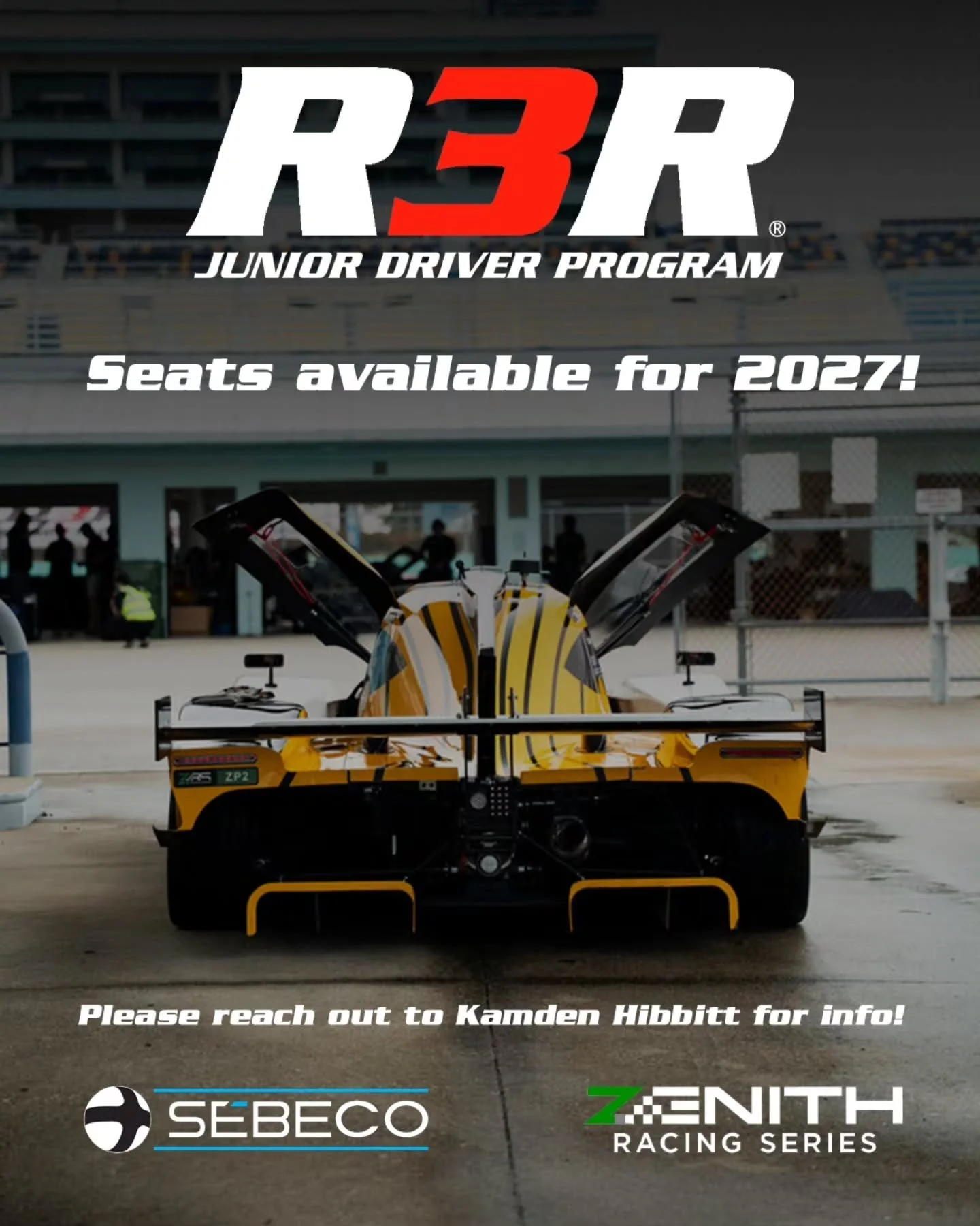 Funded Drivers, contact @teamhibbitt for more information on our Junior Driver Program. We have openings for the 2027 @zenith_racingseries season in our @sebeco_motorsport NP01 EVO prototypes.

Racing experience in cars is required, as you'll need to