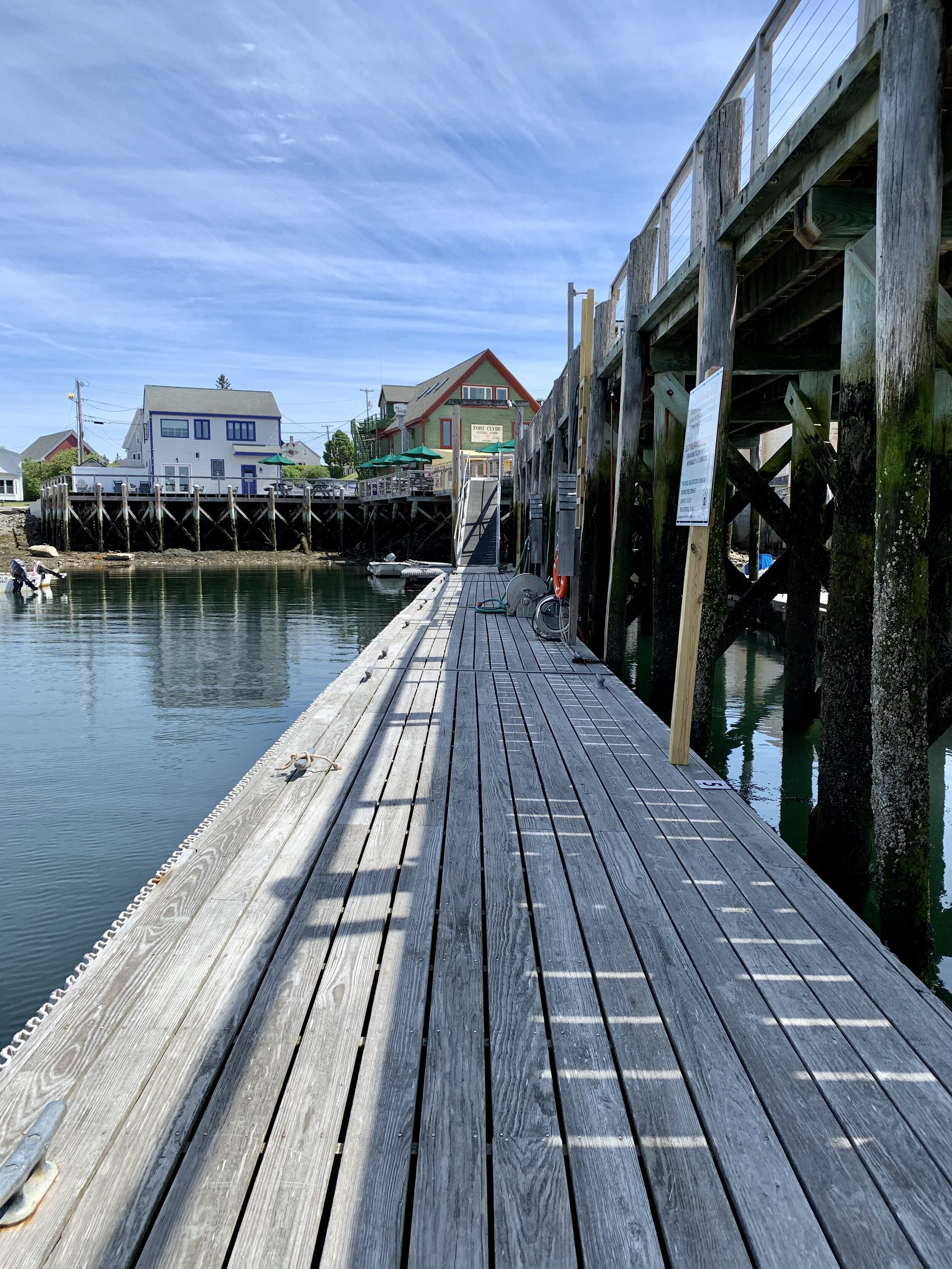 Lower dock view of the Port Clyde General Store and Squid Ink