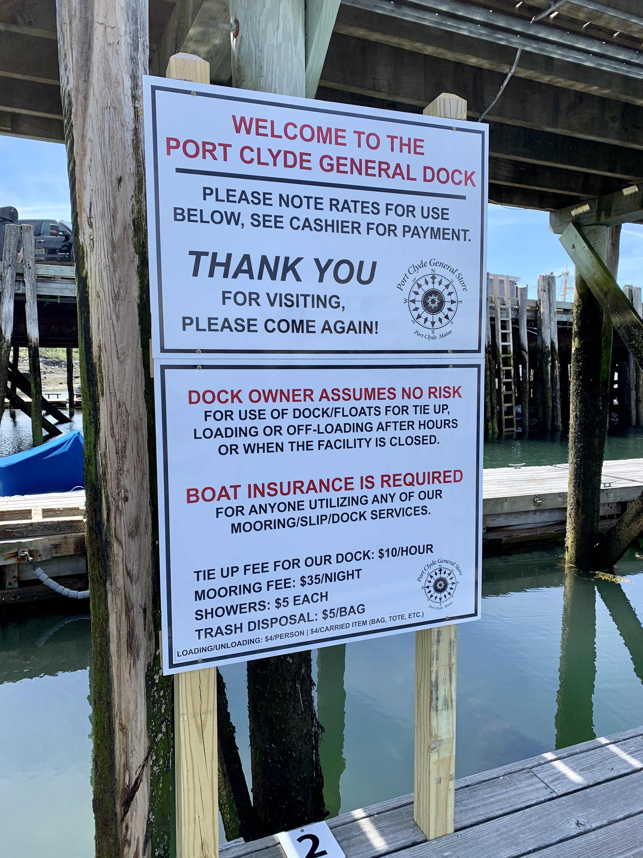 Dock rules and prices 